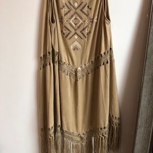 Tan long vest